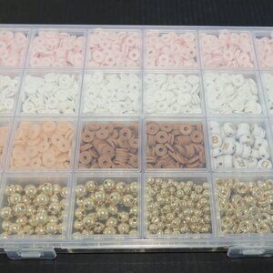4,000 pcs Polymer Clay Bead Kit, Heishi Beads, Letter Beads + Gold Accents NEW